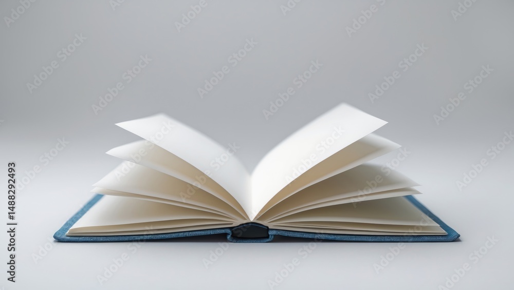 Poster isolated blank page of a recycle notebook on a white background, clipped with room for text.