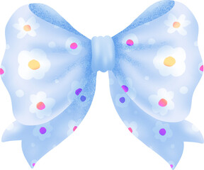 Coquette seashell and ribbon bow watercolor elements