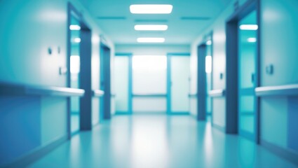 Healthcare facility interior showcasing a bright, modern corridor with soft focus