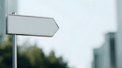 Obraz premium Blank Directional Sign in Urban Setting Against Soft Background