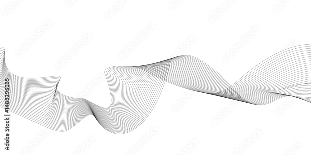 Poster abstract wavy curve lines background. abstract frequency sound wave lines and technology curve lines