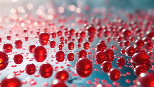 Microscopic view revealing numerous blood cells in the background