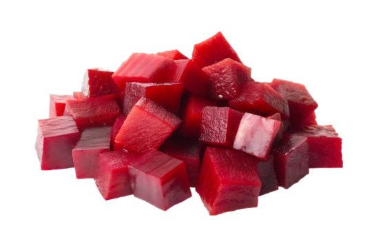 Pile of cooked chopped beetroot isolated on transparent background.PNG
