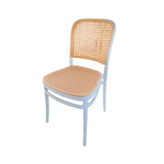 Elegant Cane Chair: A refined wooden chair featuring a woven cane seat and backrest, combining...