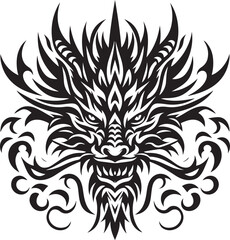Obraz premium tribal tattoo design Dragon Face Tribal Tattoo Mythical Beast Vector Design new unique trendy 2025