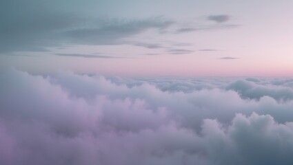 Obraz premium Tranquil sky adorned with gentle pastel shades merging among the clouds.