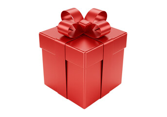 Obraz premium red gift box with ribbon