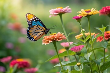 Fototapeta premium butterfly on flower Ai generate.