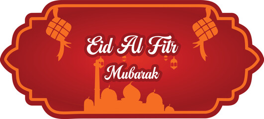  vector illustration of greeting templates for Eid al-Fitr and Eid al-Adha