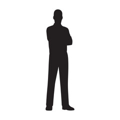 Male Business Man Silhouette Vector – Standing Man Icon for Character, Avatar, and Design Projects