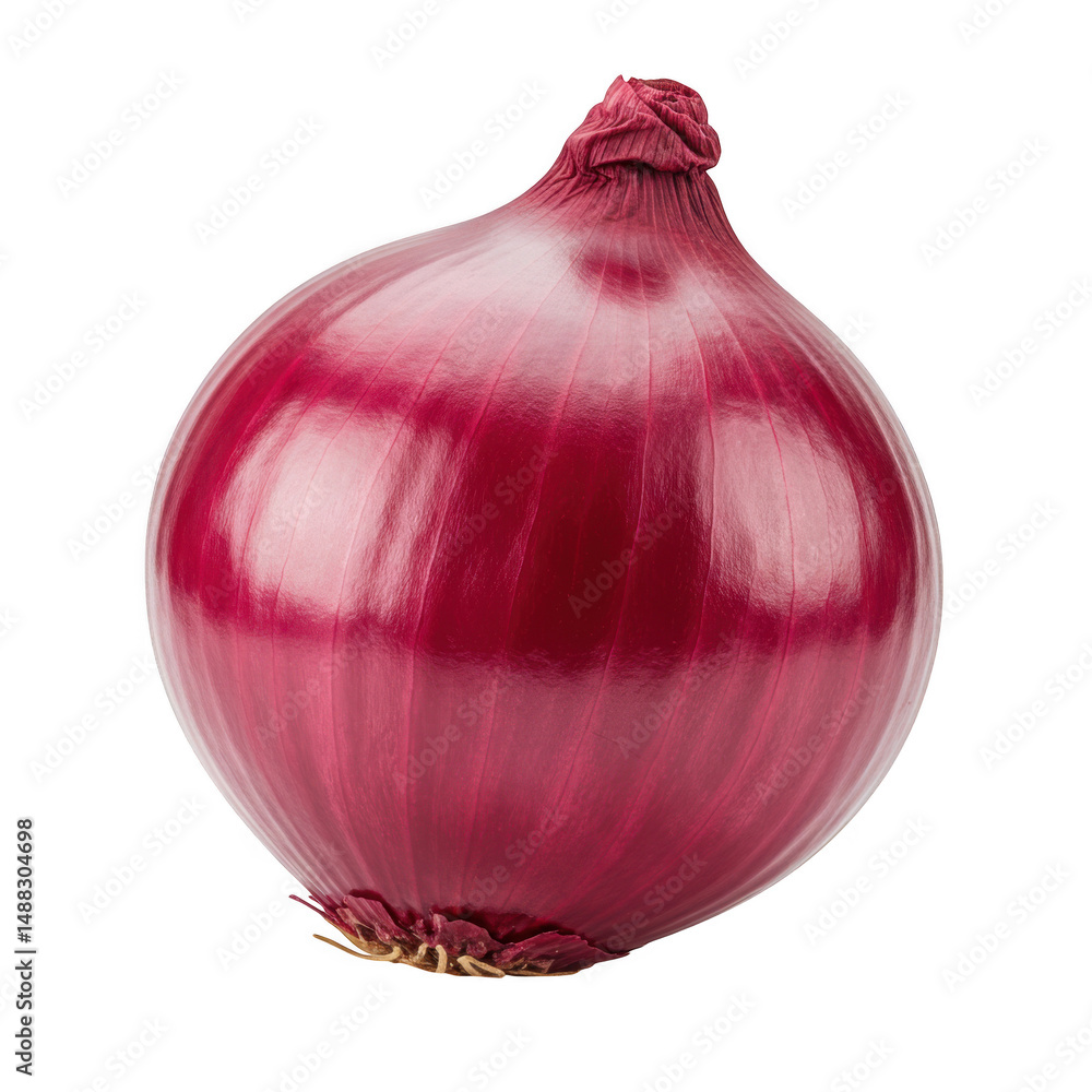 Poster single red onion isolated on transparent background