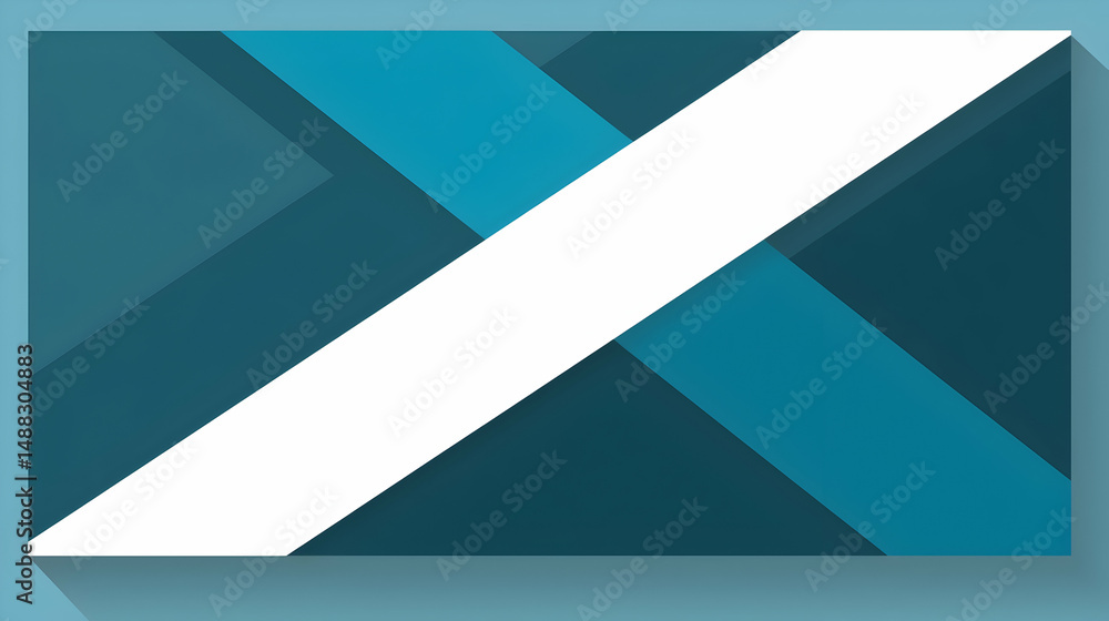 Wall mural abstract teal and white diagonal lines background design for website or presentation