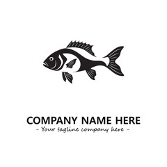 Fish silhouette logo company design vector illustration