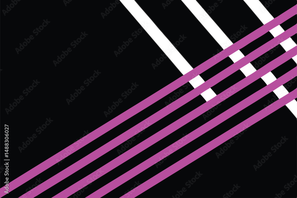 Poster abstract geometric composition with pink and white diagonal lines on transparency