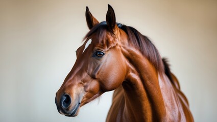 Close-up image of a brown horse