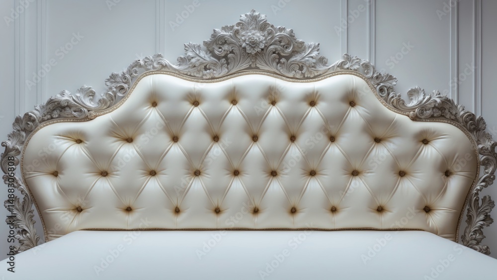 Aufkleber retro style royal chester sofa with button-tufted upholstery and abstract pattern