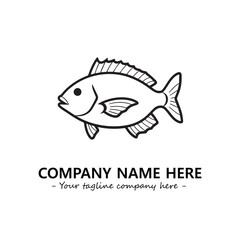 Fish silhouette logo company design vector illustration