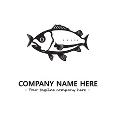Fish silhouette logo company design vector illustration