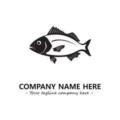 Fish silhouette logo company design vector illustration