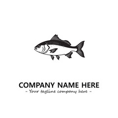 Fish silhouette logo company design vector illustration
