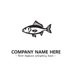 Fish silhouette logo company design vector illustration