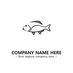 Fish silhouette logo company design vector illustration