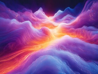 Obraz premium Chromatic landscapes abstract fractal background image with glowing textures