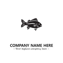 Fish silhouette logo company design vector illustration