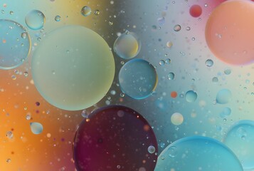 Abstract Colorful Oil Droplets on Water Surface