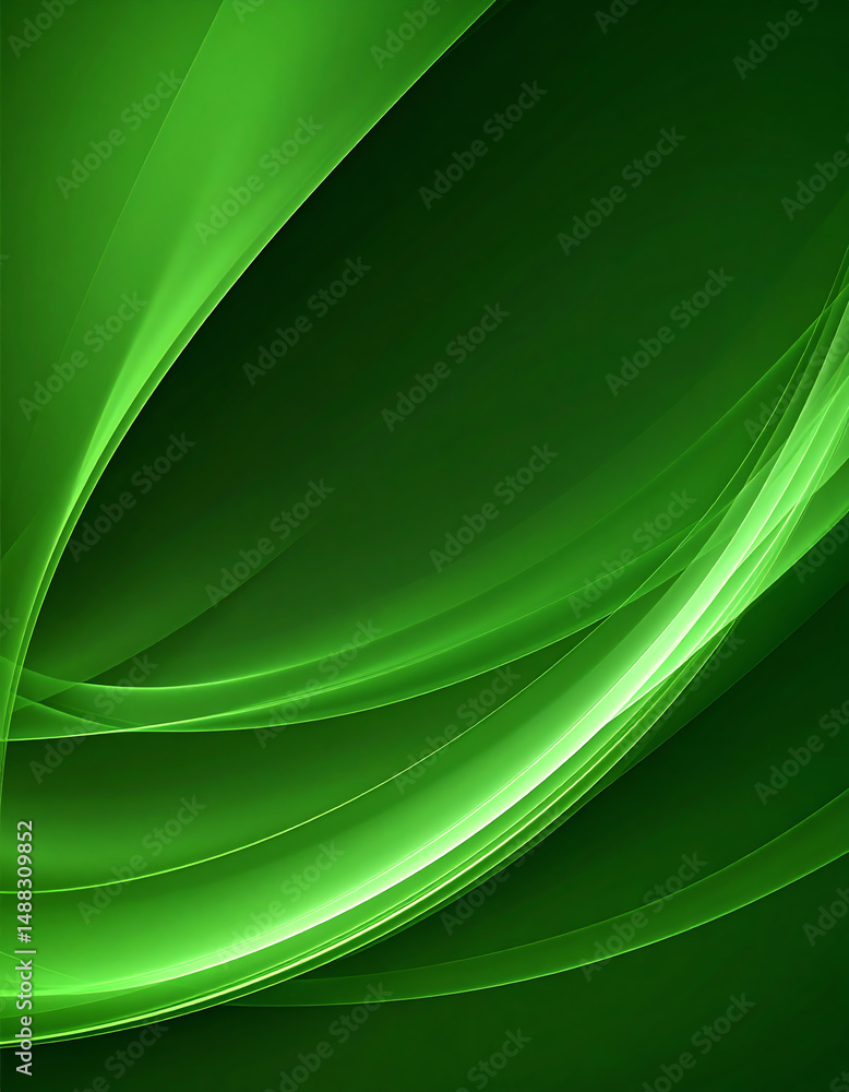 Aufkleber vibrant green abstract background with flowing curves and smooth gradients, creating a sense of tran