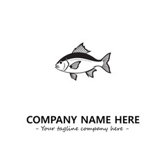 Fish silhouette logo company design vector illustration