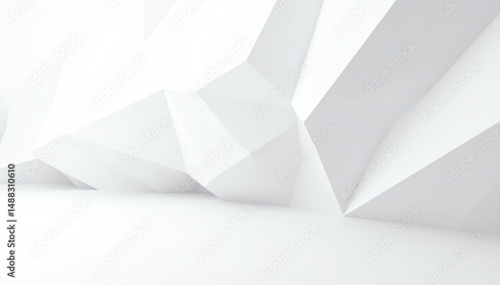 Poster abstract white geometric shapes create a modern and minimalist aesthetic, emphasizing clean lines an