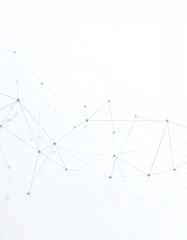 Abstract network of interconnected lines and nodes against a white background, symbolizing connectivity and data flow