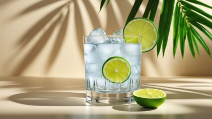 Ti punch cocktail made with white rum, sugar syrup, and lime, classic drink.