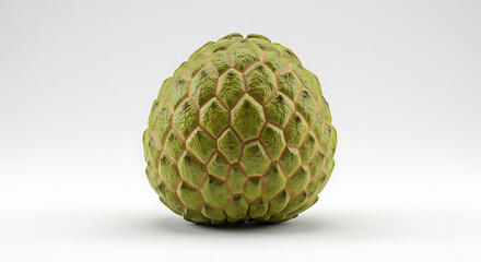 Fototapeta premium Custard Apple Whole Fruit 3D Render Realistic Studio Shot White Background