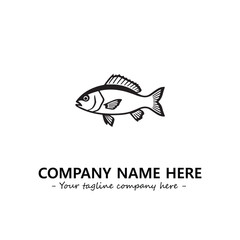 Fish silhouette logo company design vector illustration