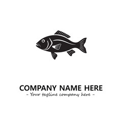 Fish silhouette logo company design vector illustration