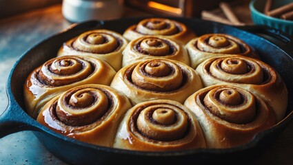 Skillet Cinnamon Buns with Sourdough