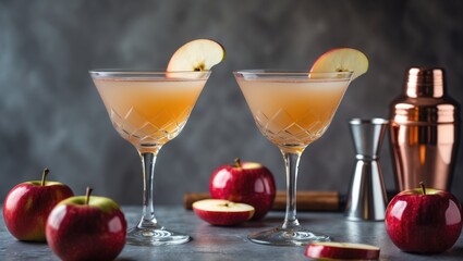 Spiked Cold Apple Cider Martini for Fall