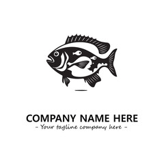 Fish silhouette logo company design vector illustration