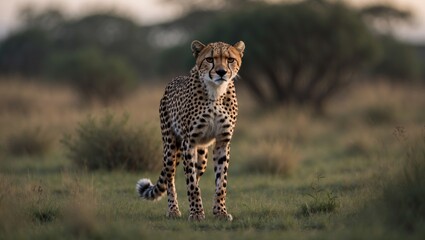 Captured an injured cheetah in the evening safari, showcasing its boldness while limping