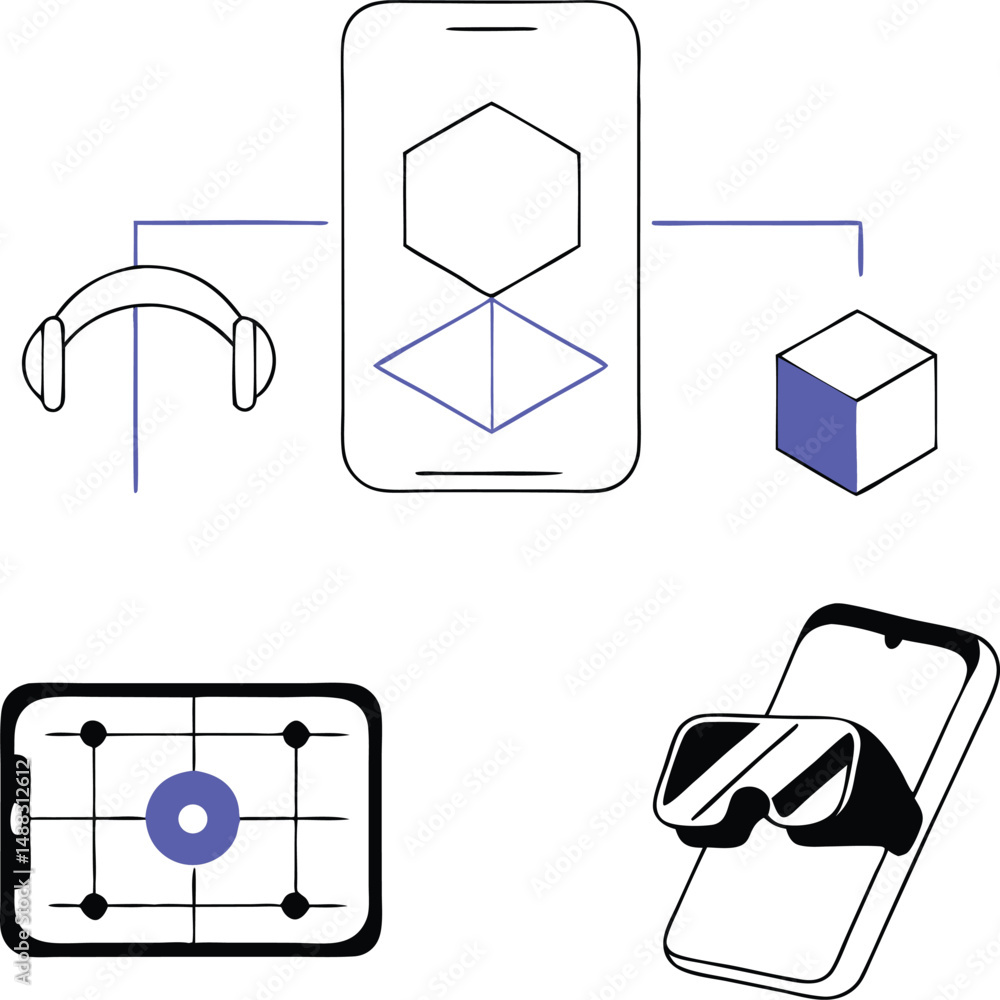 Poster abstract geometric shapes with transparency suitable for various graphic design projects