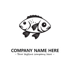 Fish silhouette logo company design vector illustration