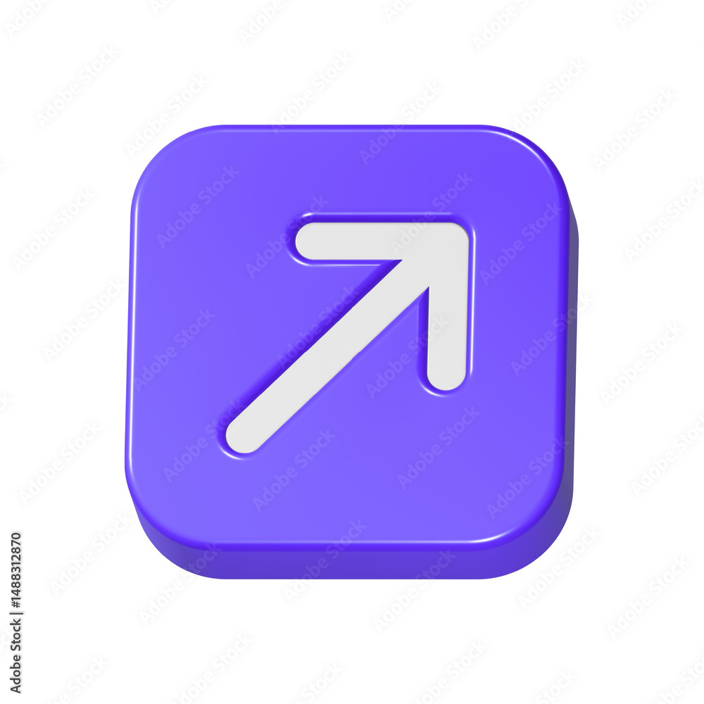 Poster arrow up button symbol 3d rendering
