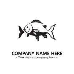 Fish silhouette logo company design vector illustration