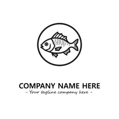 Fish silhouette logo company design vector illustration