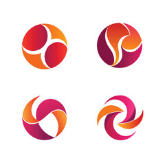 Set of colorful abstract logo