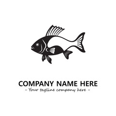 Fish silhouette logo company design vector illustration
