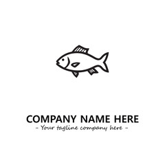 Fish silhouette logo company design vector illustration