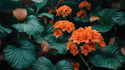 Obraz premium Begonia Houseplants Exhibiting Blossoms and Caterpillar-Feasted Leaves